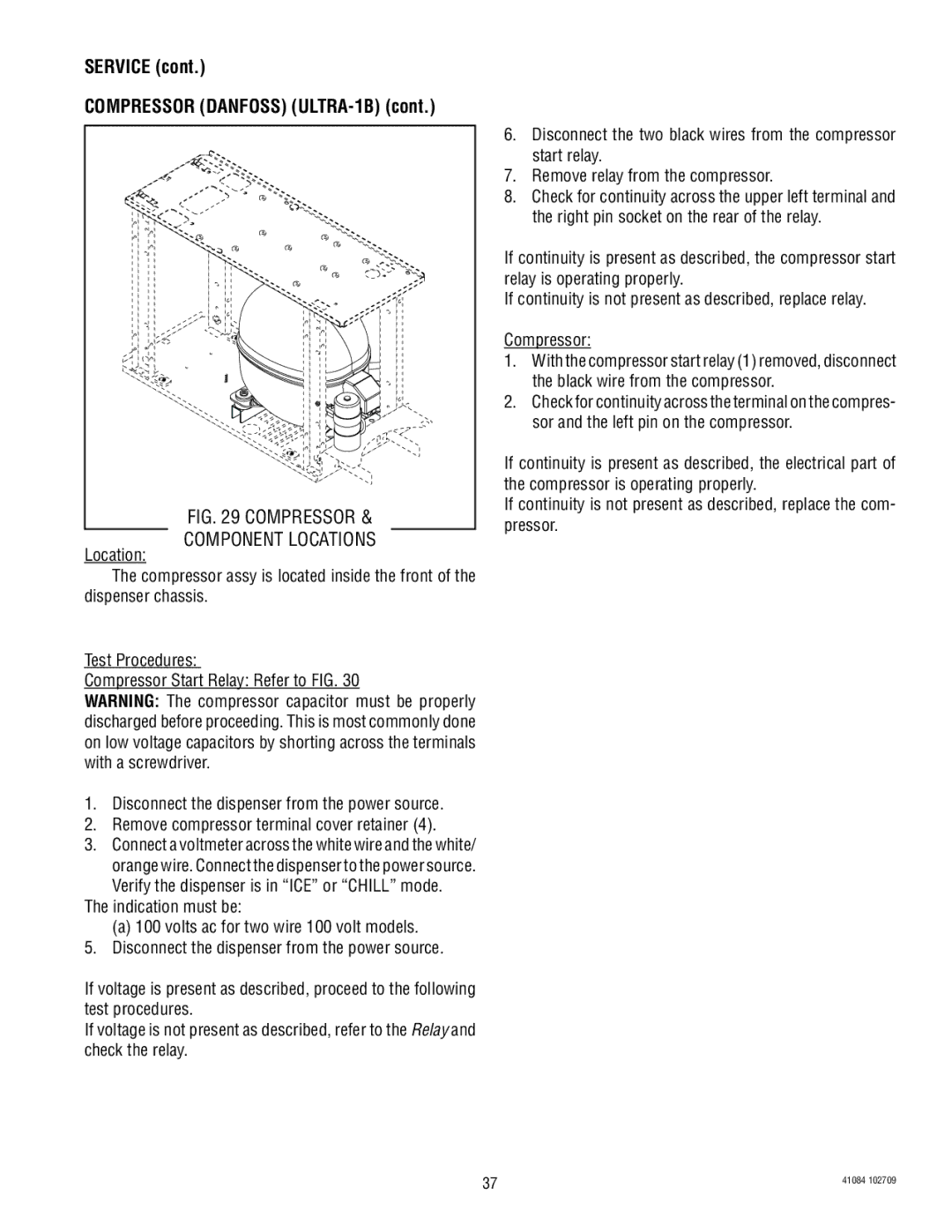 Bunn manual Service Compressor Danfoss ULTRA-1B 