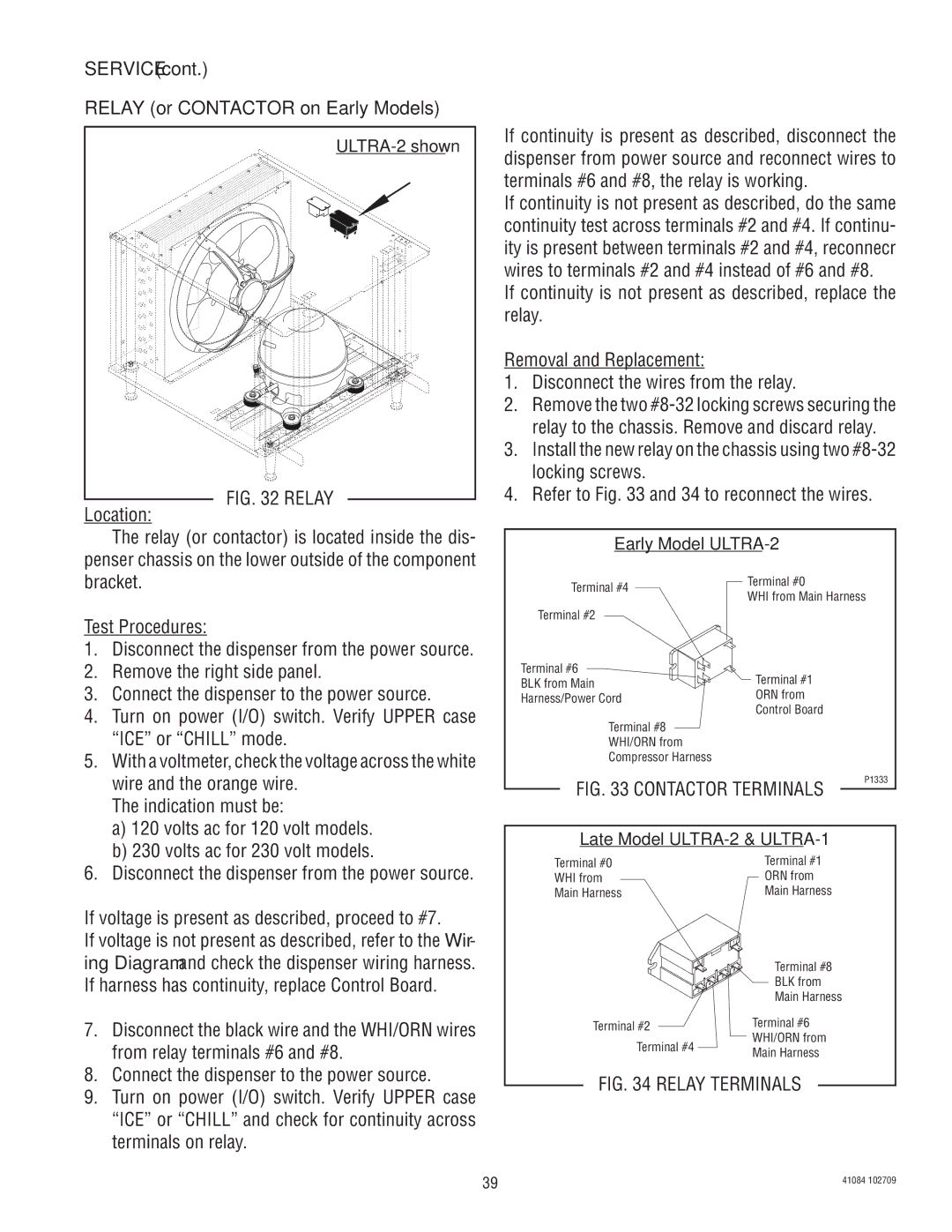 Bunn ULTRA-1 manual Service Relay or Contactor on Early Models 