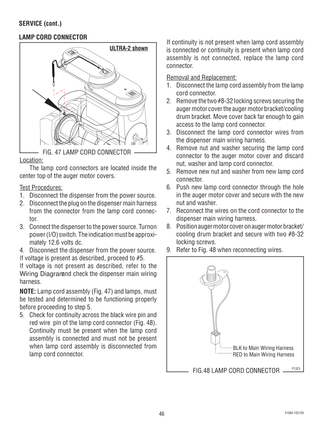 Bunn ULTRA-1 manual Lamp Cord Connector 