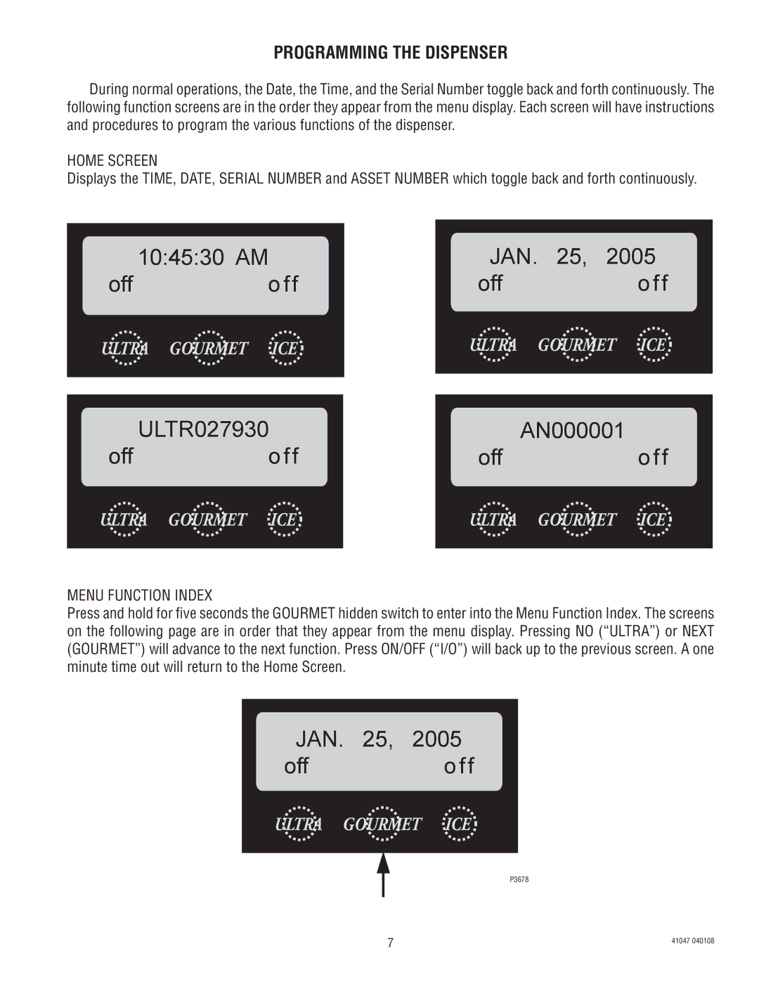 Bunn ULTRA-1 manual Jan, AM Off ULTR027930 AN000001, JAN Offoff, Programming the Dispenser 