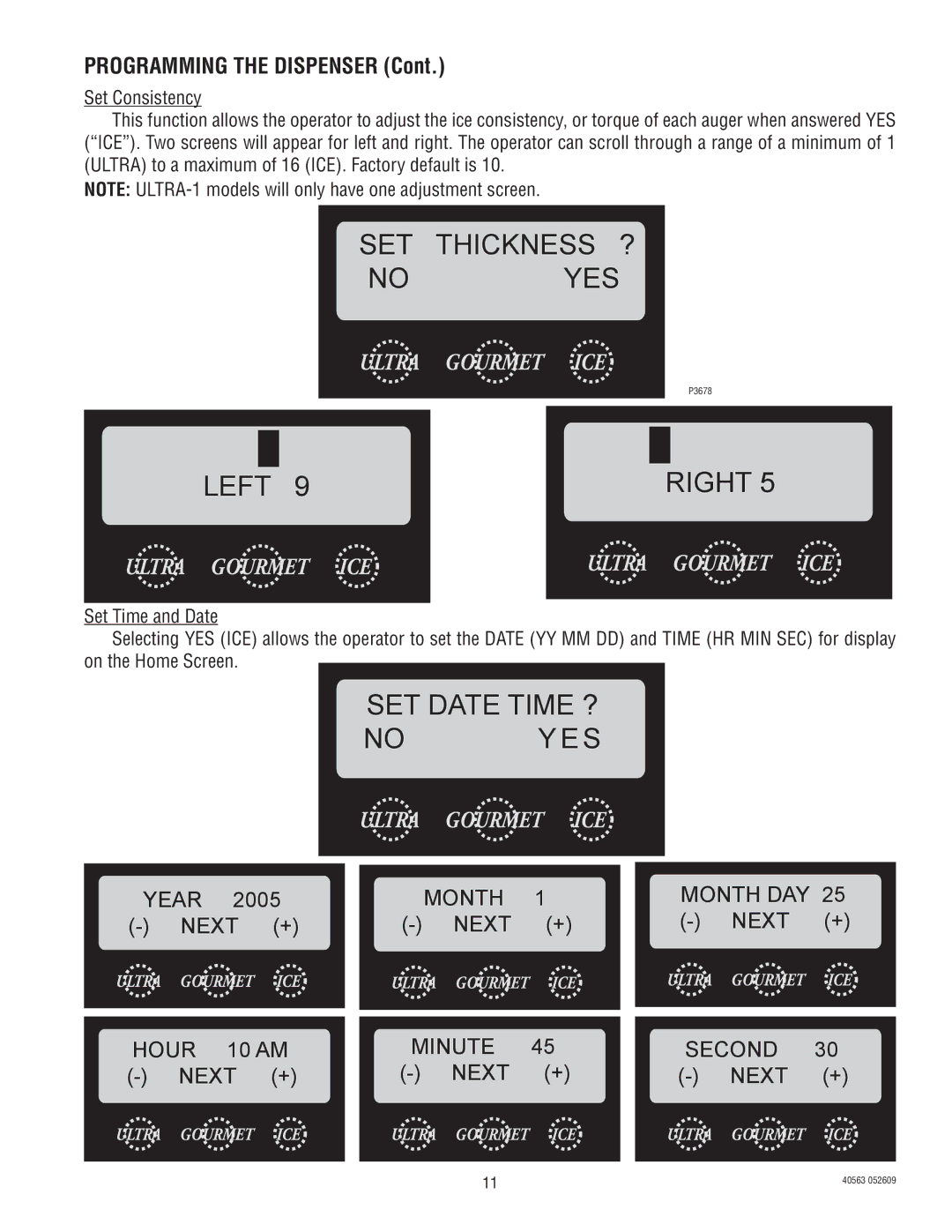 Bunn ULTRA-1 service manual Left, Programming the Dispenser 