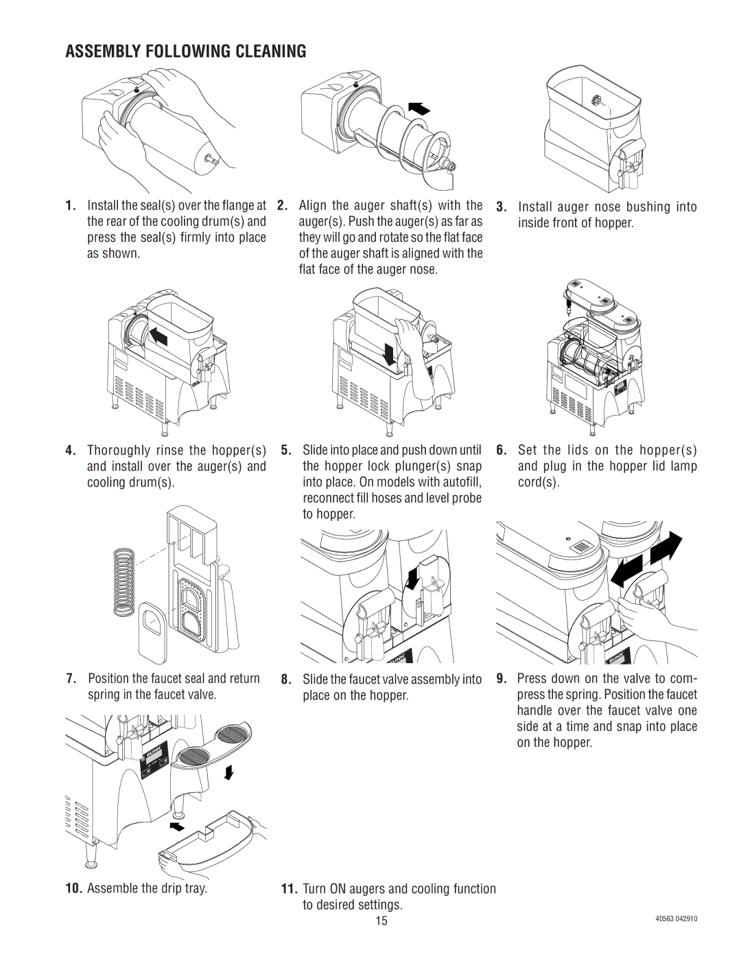 Bunn ULTRA-1 service manual Assembly Following Cleaning 