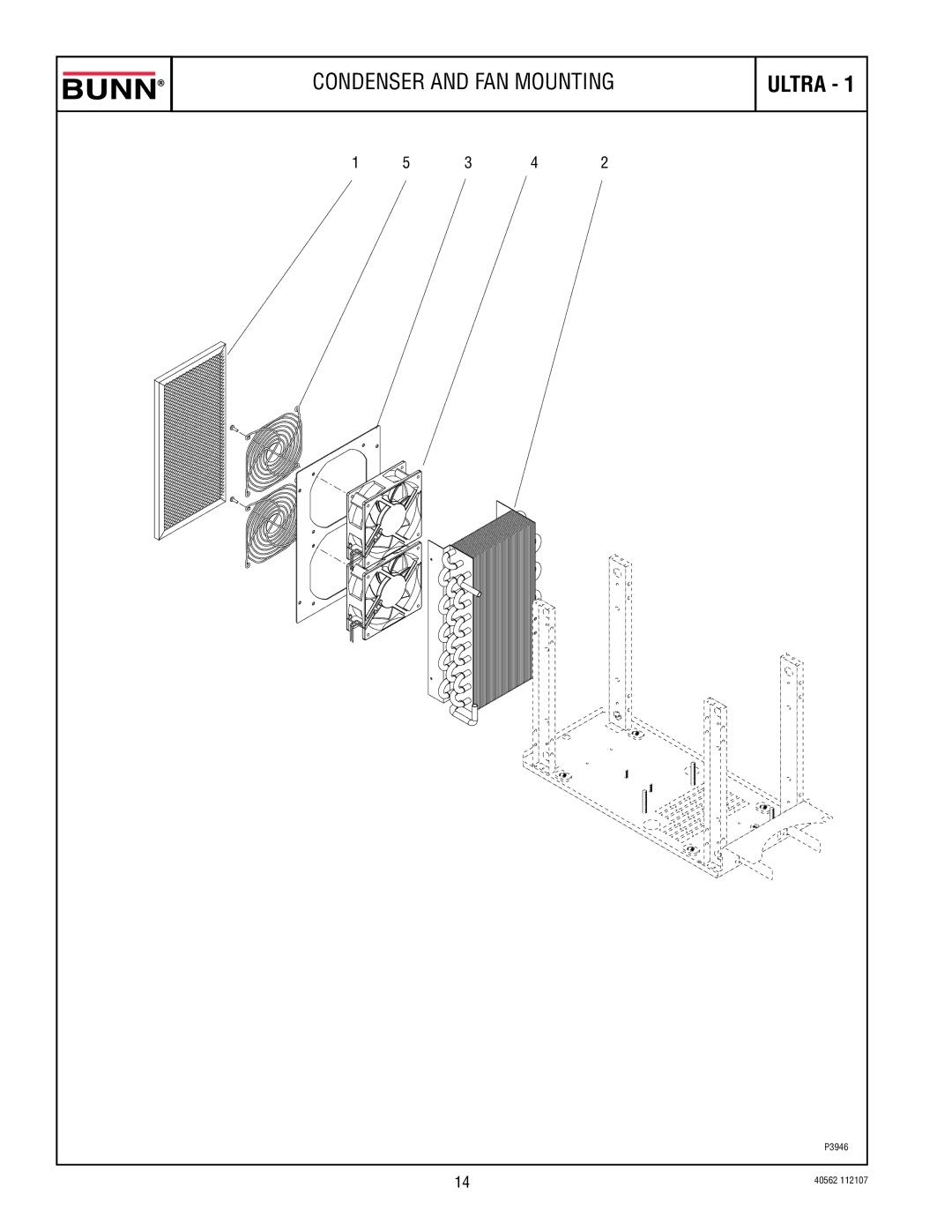 Bunn ULTRA-1 specifications Condenser and FAN Mounting 