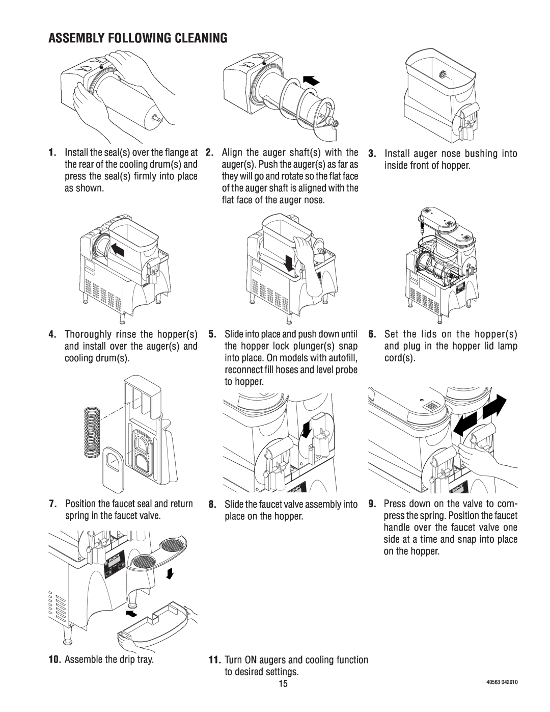 Bunn ULTRA-1 service manual Assembly Following Cleaning 