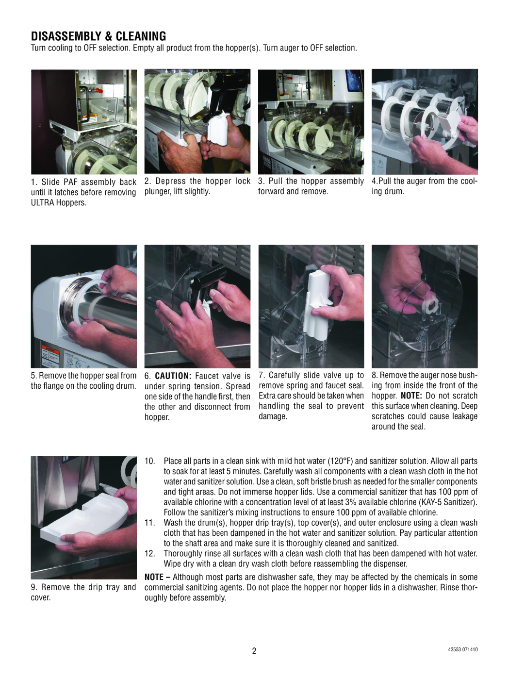 Bunn ULTRA-2 PAFA manual Disassembly & Cleaning, Remove the drip tray and cover 