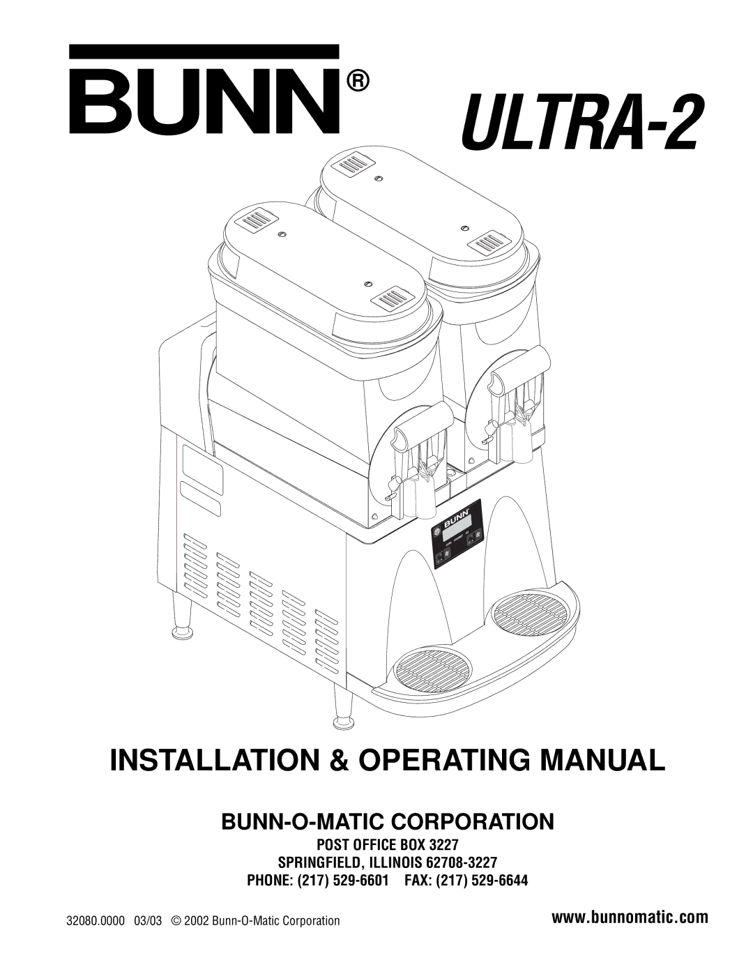 Bunn manual Bunn ULTRA-2 