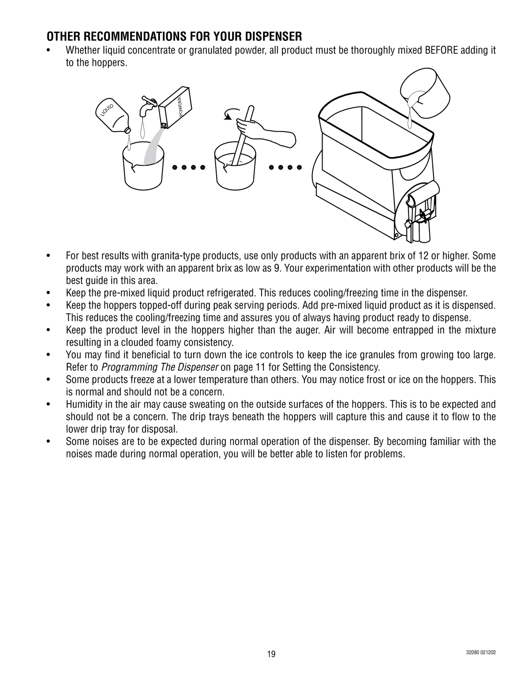 Bunn ULTRA-2 manual Other Recommendations for Your Dispenser 