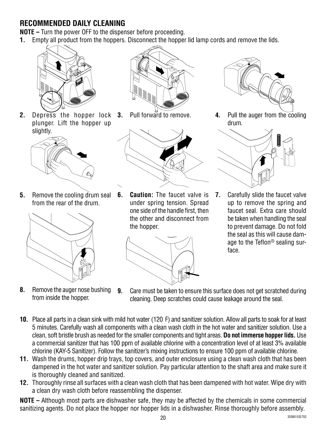 Bunn ULTRA-2 manual Recommended Daily Cleaning 