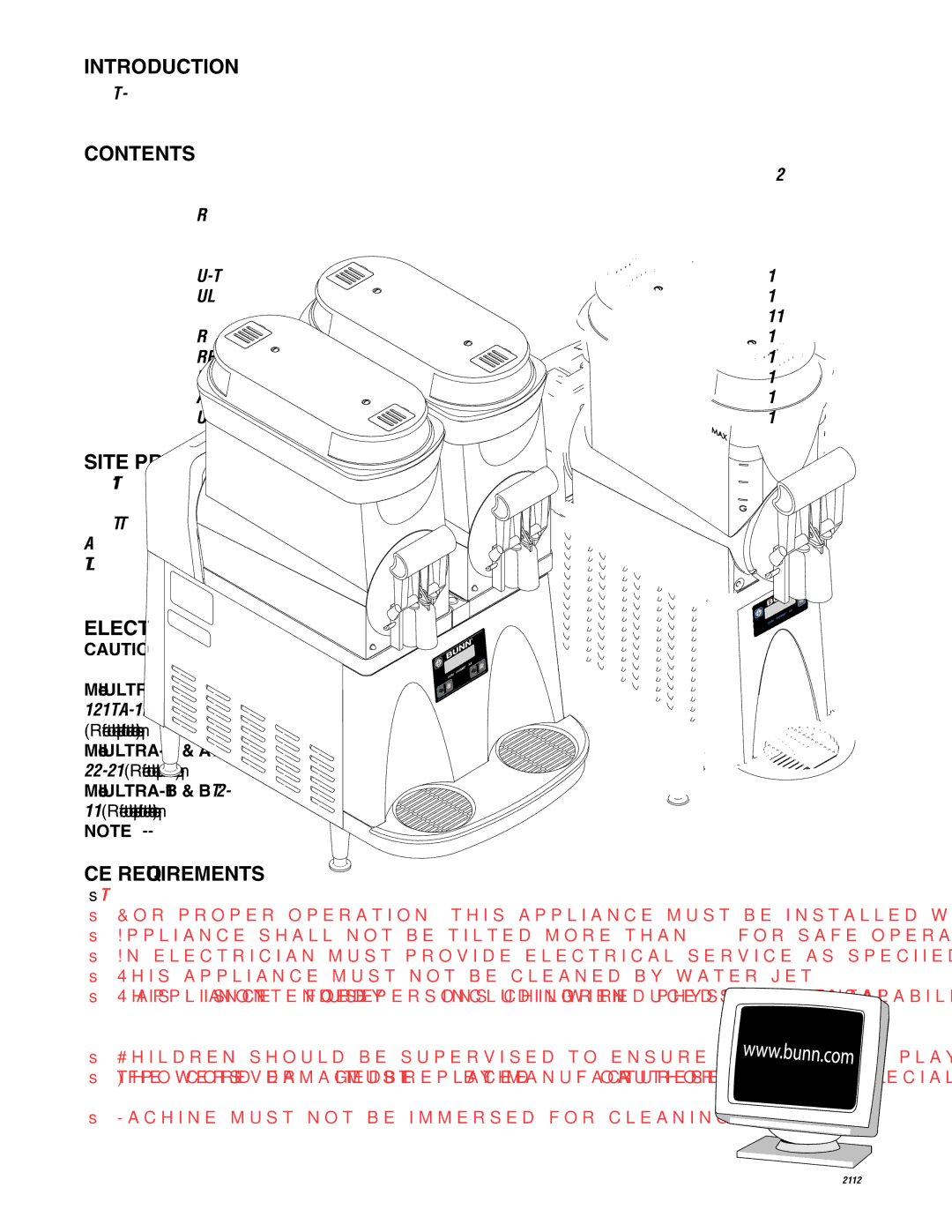 Bunn ULTRA-2 service manual Introduction 