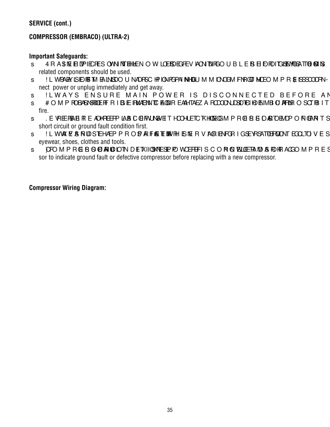 Bunn ULTRA-2 manual Important Safeguards, Compressor Wiring Diagram 