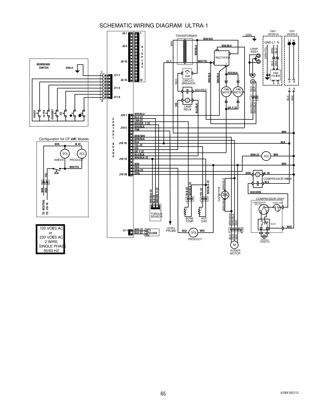 Bunn ULTRA-2 manual Schematic Wiring Diagram ULTRA-1 