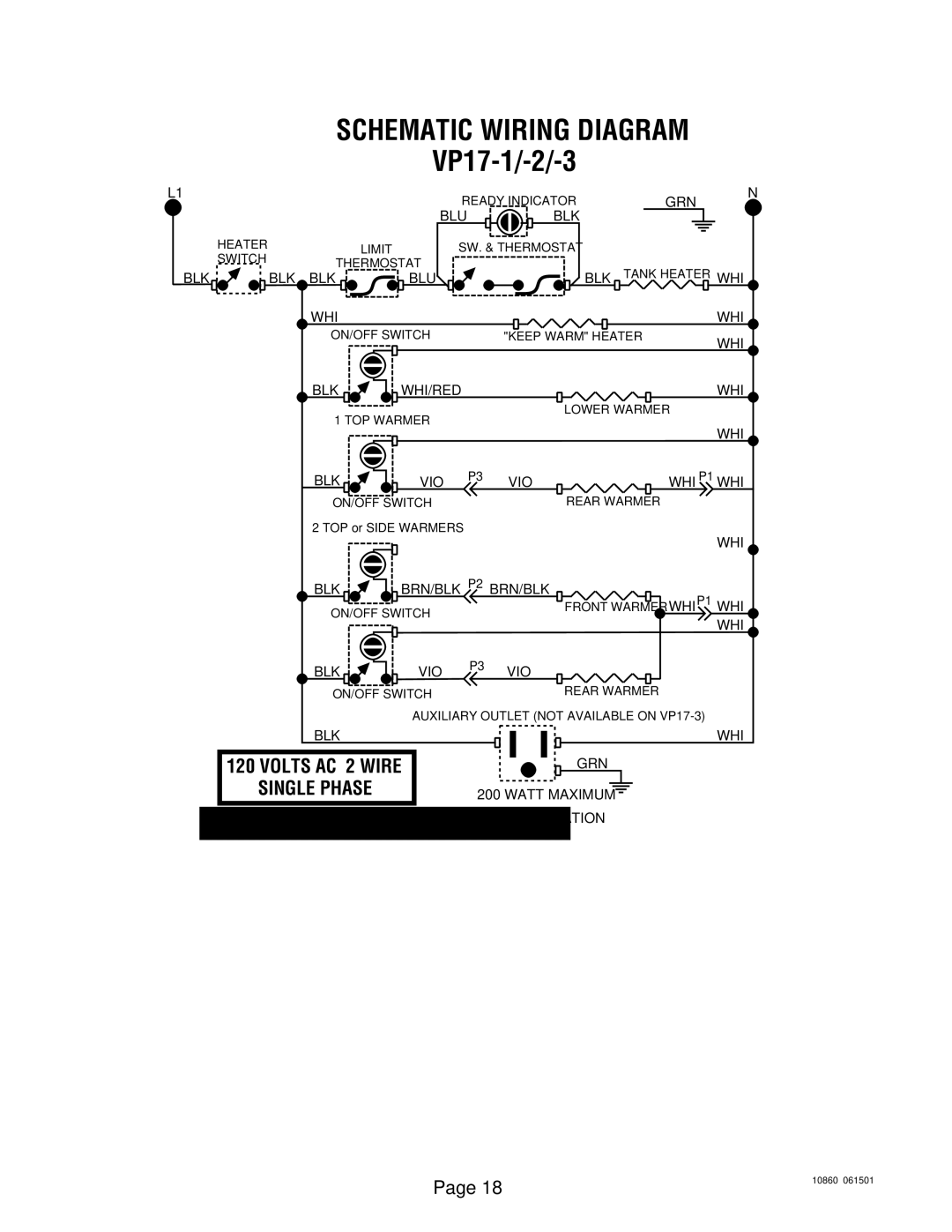 Bunn VP17B service manual Schematic Wiring Diagram 