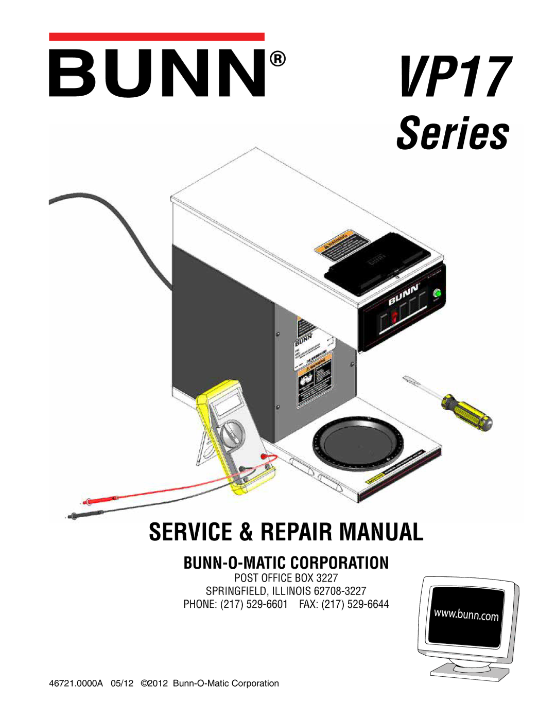 Bunn VP17 manual 