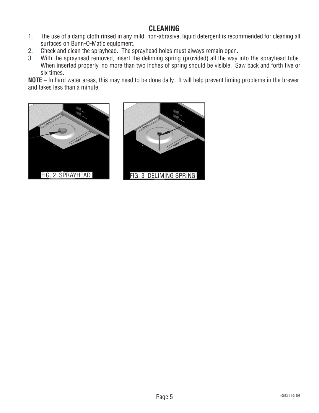 Bunn VPS service manual Cleaning, Six times 