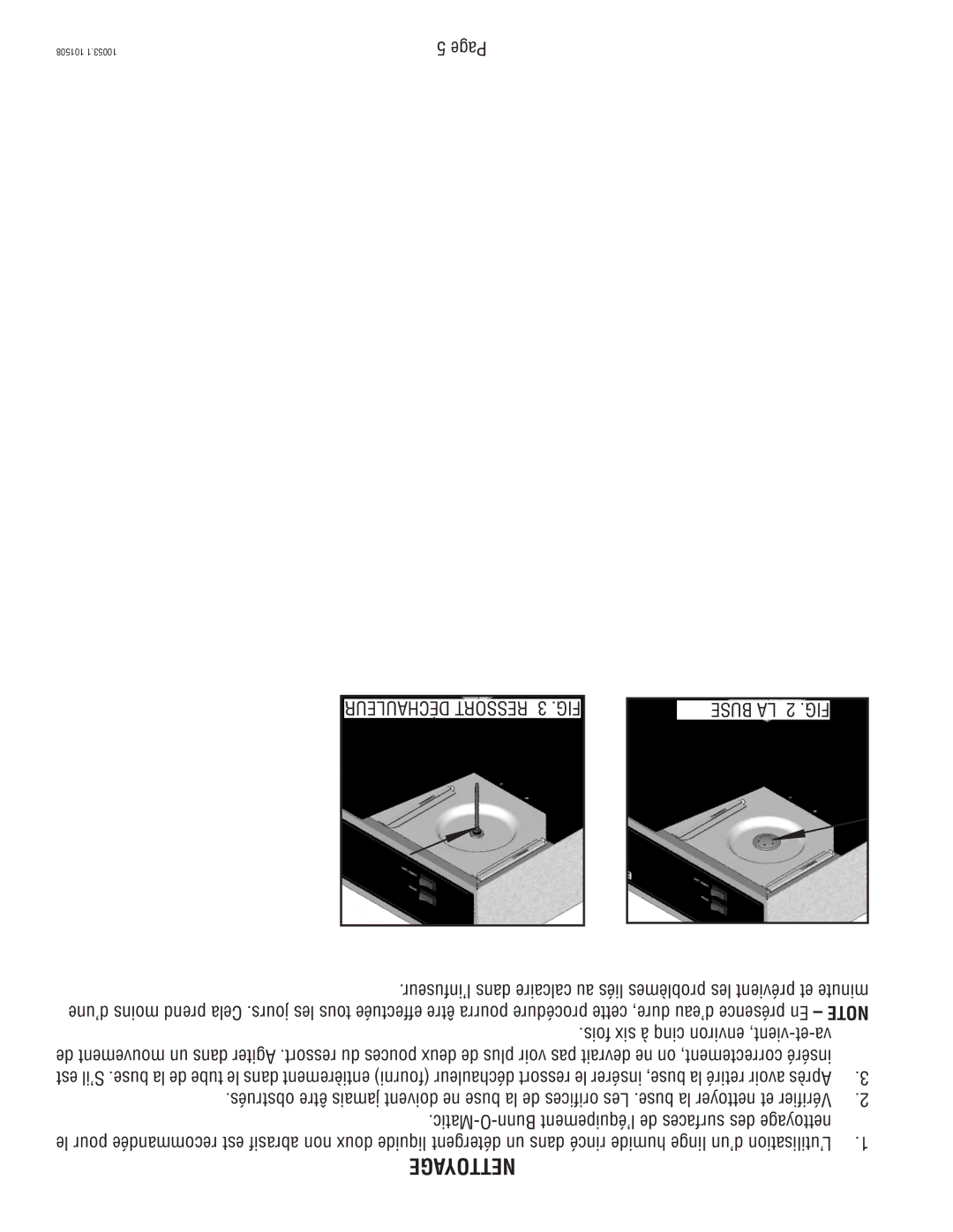 Bunn VPS service manual Nettoyage 