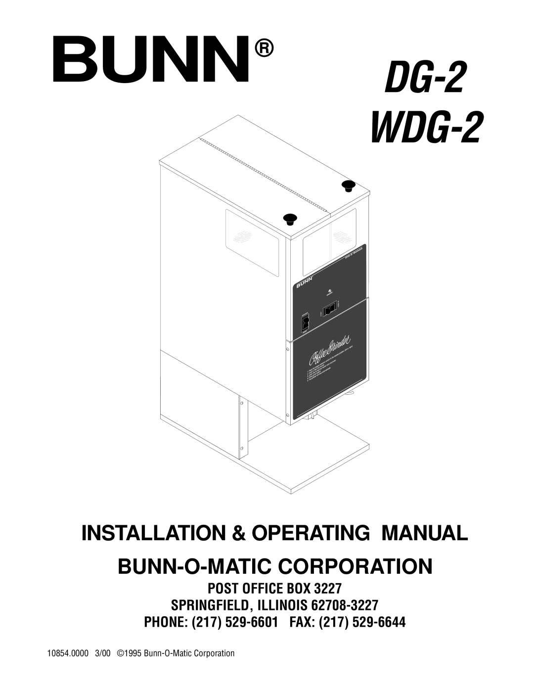 Bunn WDG-2 manual BUNNDG-2 