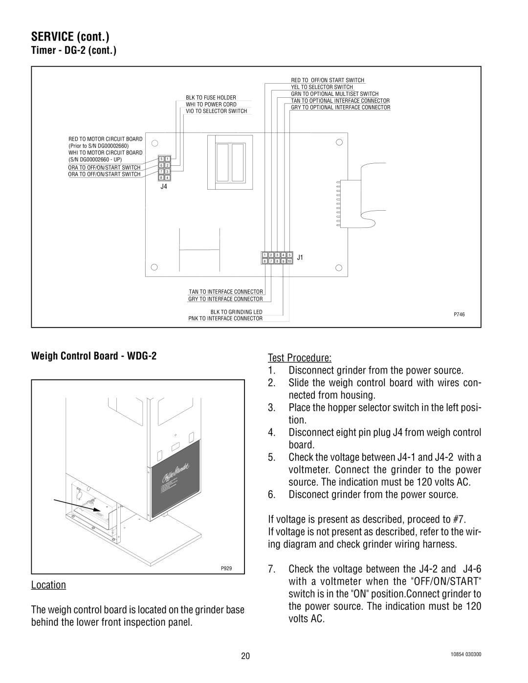 Bunn manual Weigh Control Board WDG-2 