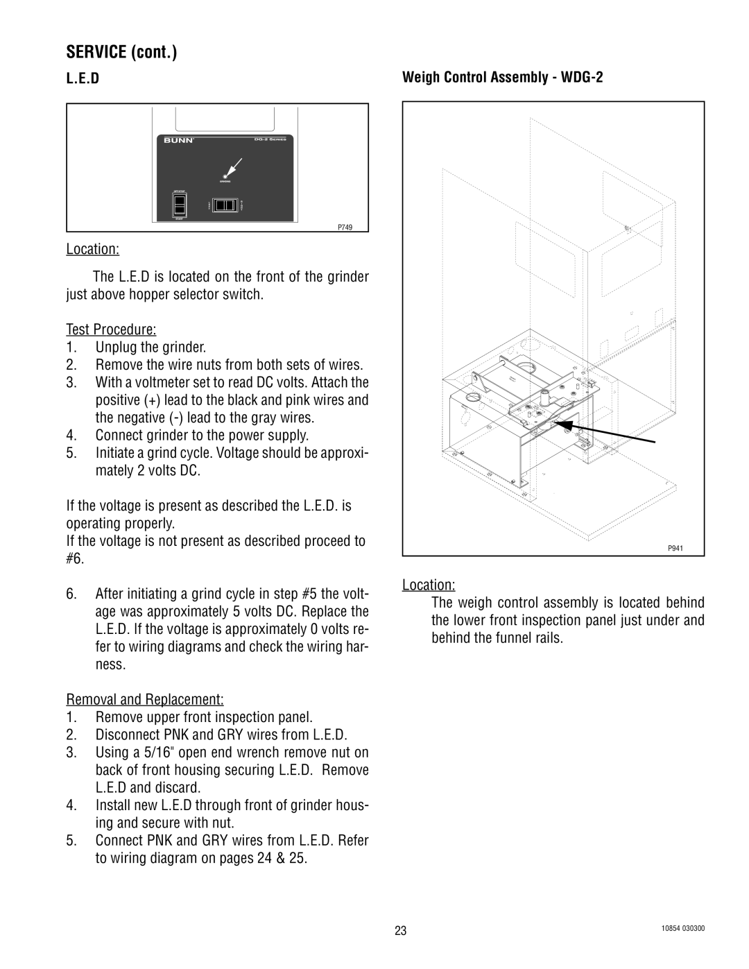 Bunn manual Weigh Control Assembly WDG-2 