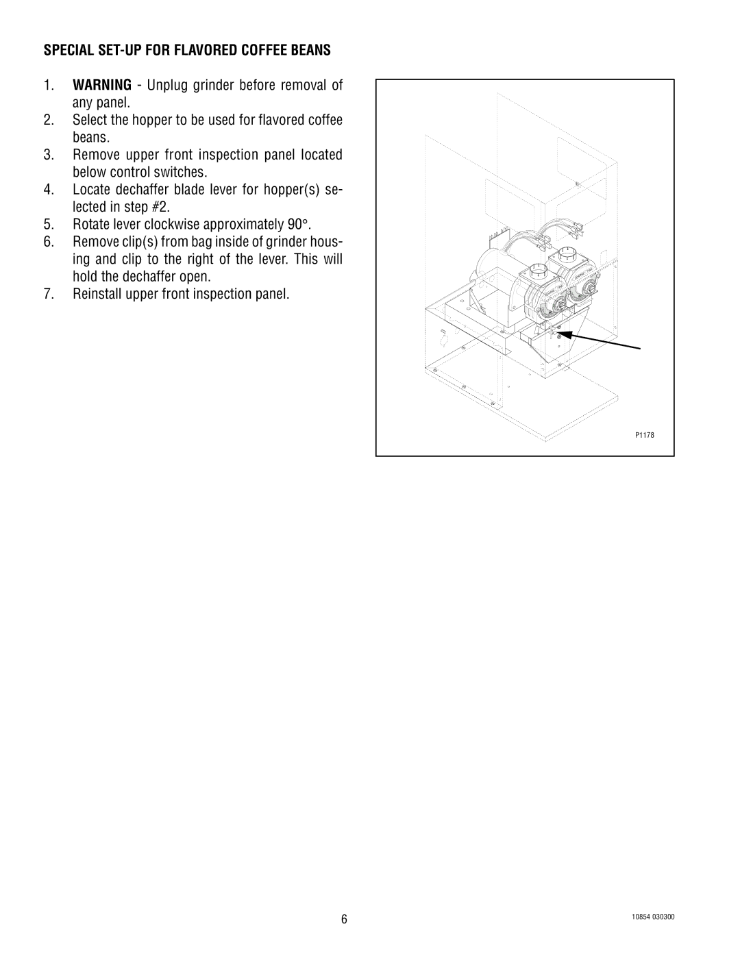 Bunn WDG-2 manual Special SET-UP for Flavored Coffee Beans 