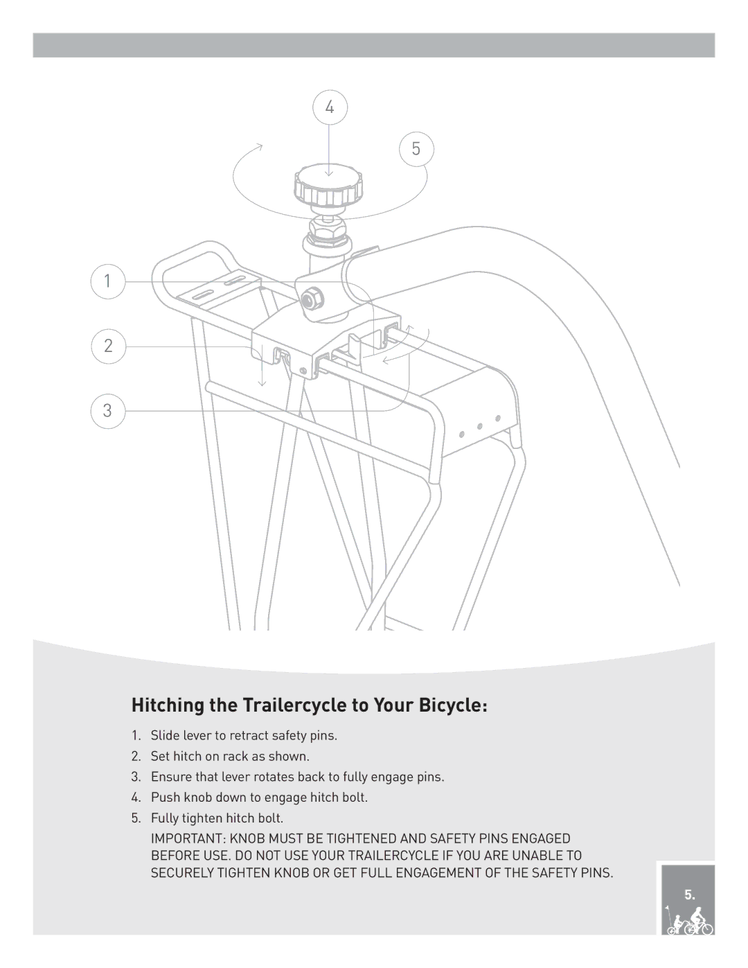 Burley Kazoo, Piccolo instruction manual Hitching the Trailercycle to Your Bicycle 