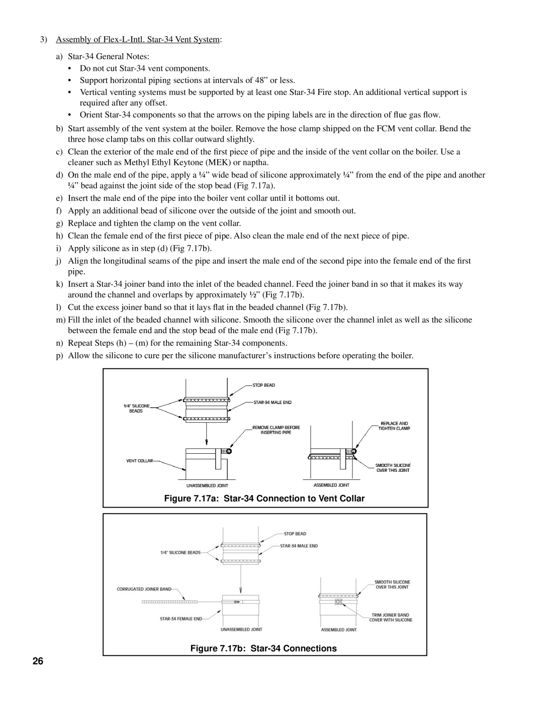 Burnham 101008-01R1-2/07 manual 17a Star-34 Connection to Vent Collar 