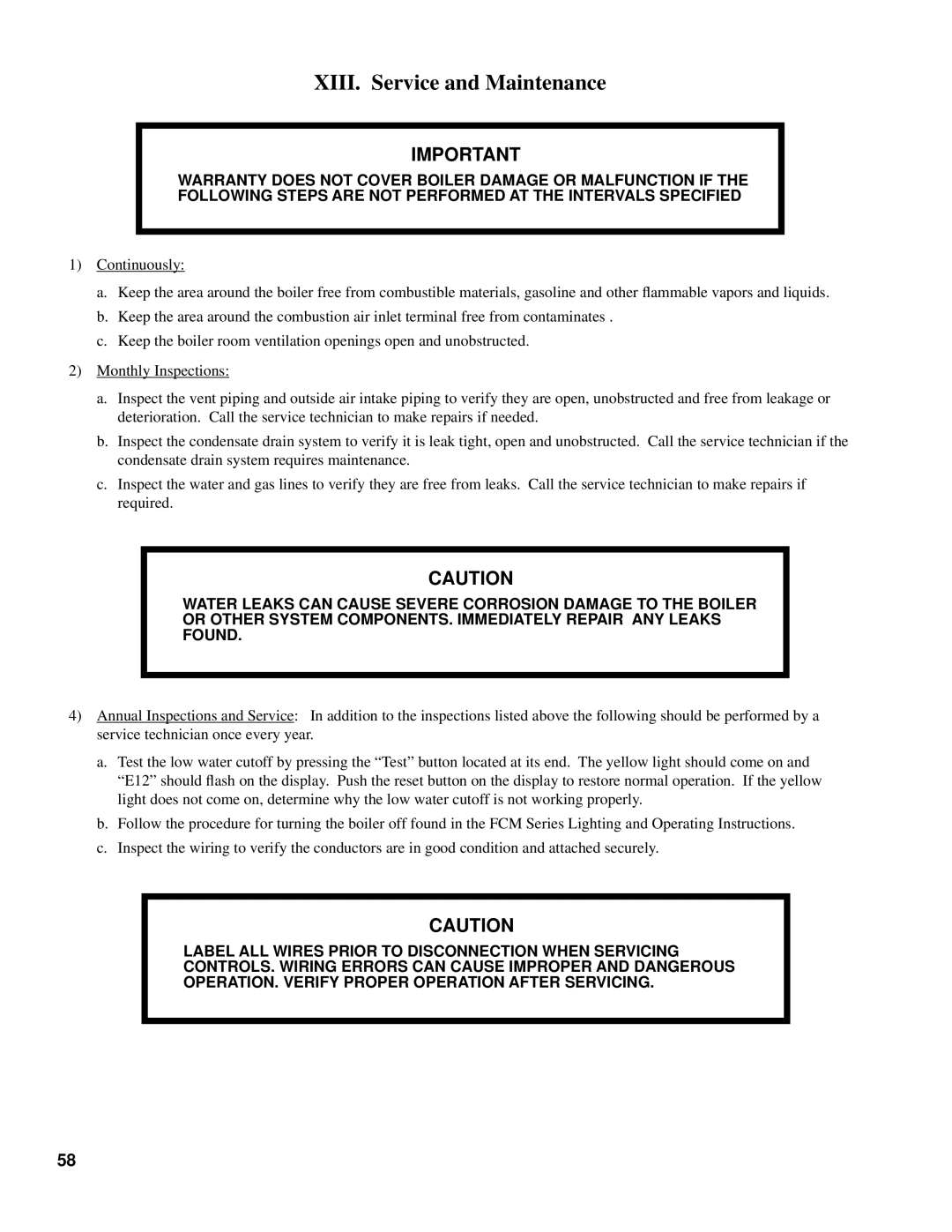 Burnham 101008-01R1-2/07 manual XIII. Service and Maintenance 