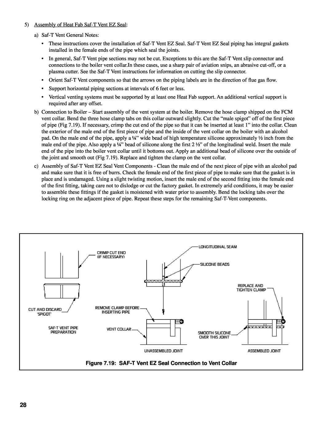 Burnham 101008-01R1-2/07 manual 5Assembly of Heat Fab Saf-TVent EZ Seal 