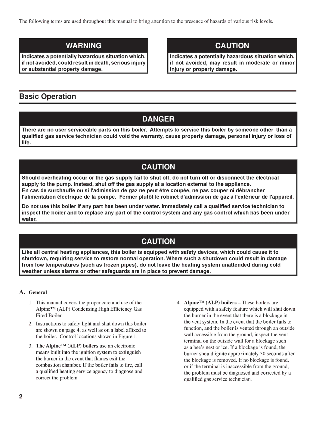 Burnham 101603-01R2-12/09 manual Basic Operation, General 