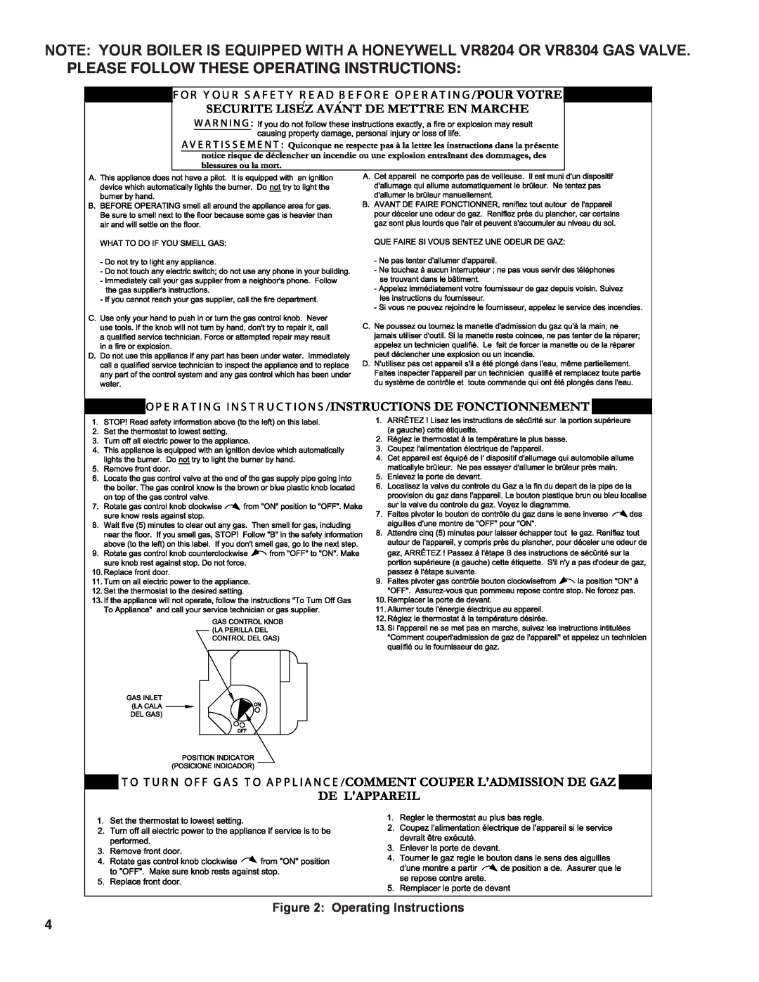 Burnham 1099-01R1-/10 manual Operating Instructions 