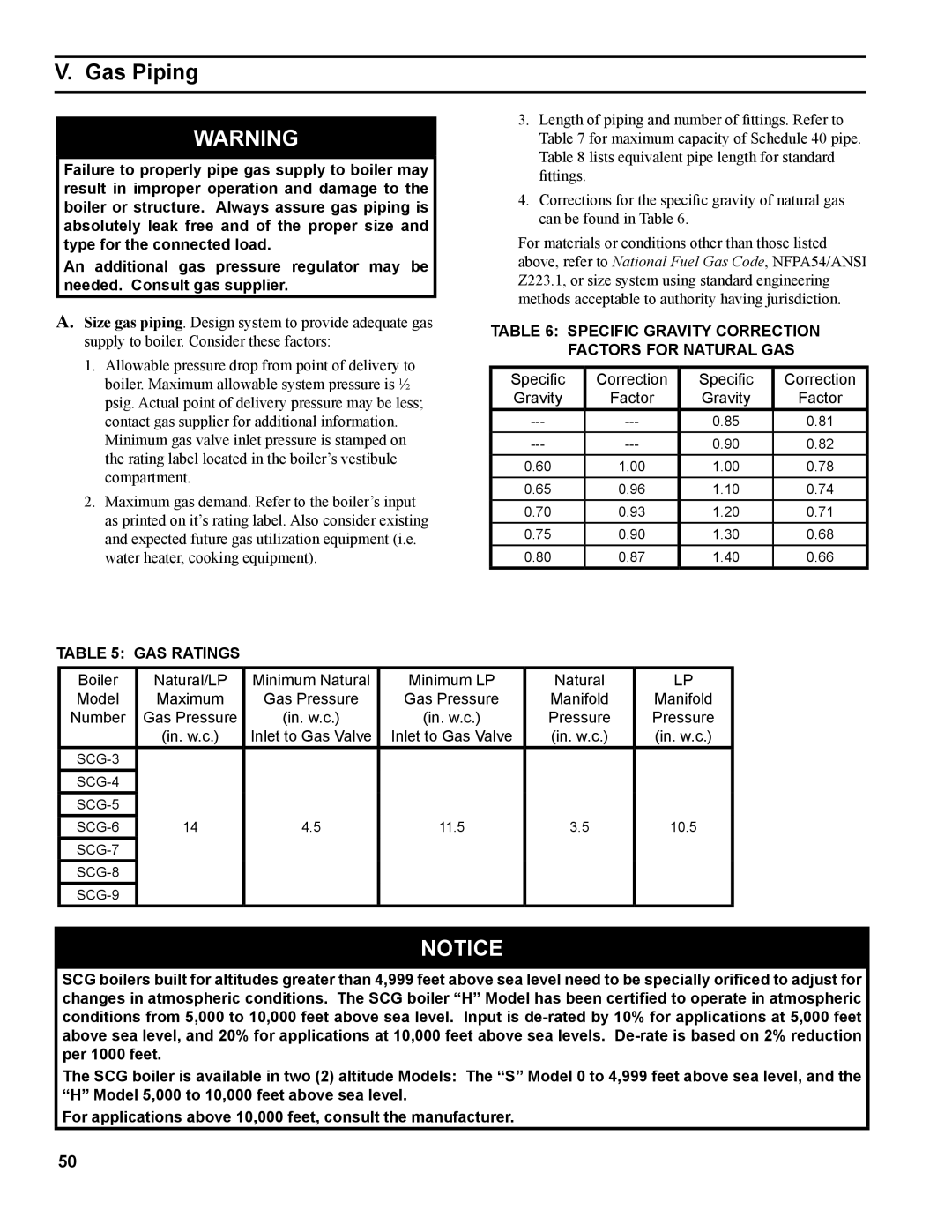 Burnham 1100-H4 manual Gas Piping 