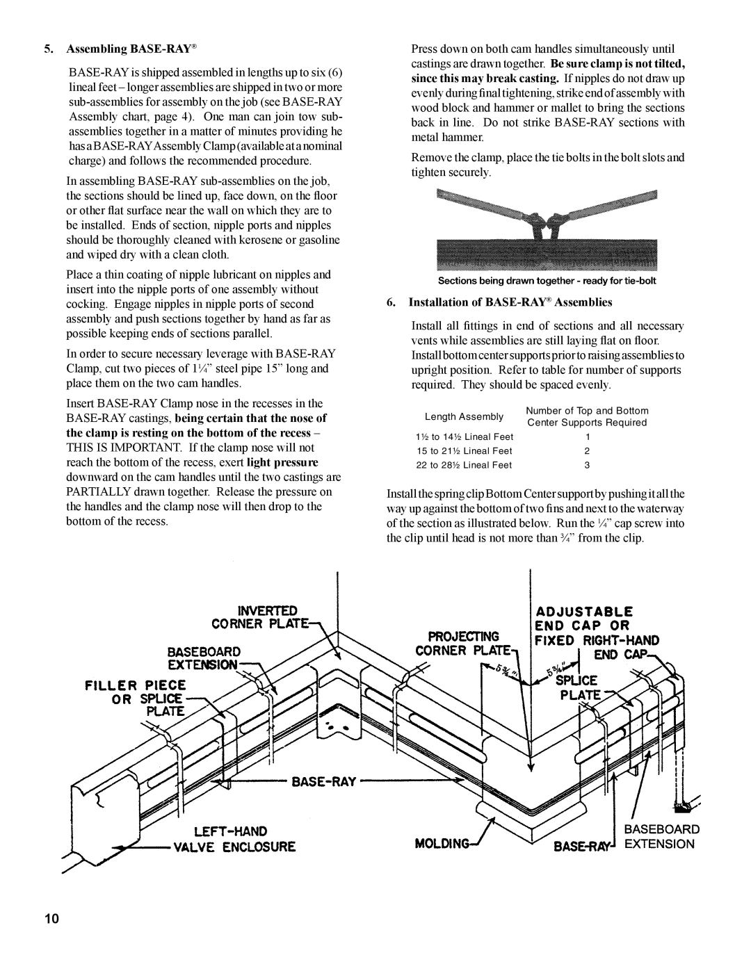 Burnham 81441001R8-3/06 installation instructions Assembling BASE-RAY, Installation of BASE-RAYAssemblies 