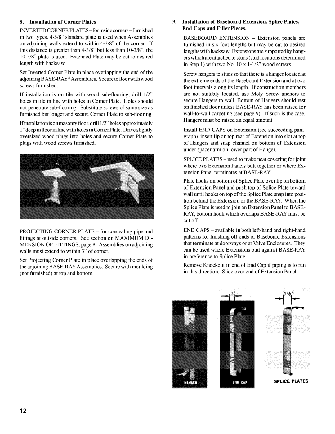 Burnham 81441001R8-3/06 installation instructions Installation of Corner Plates 