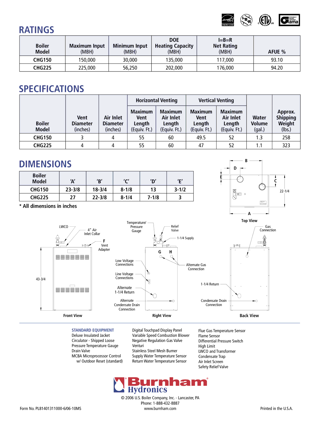 Burnham `A' `B' `C' `D' `E manual Ratings 