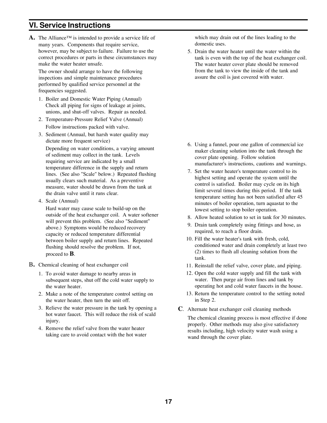 Burnham 53A, AL-26A, 79A, 40A manual VI. Service Instructions 