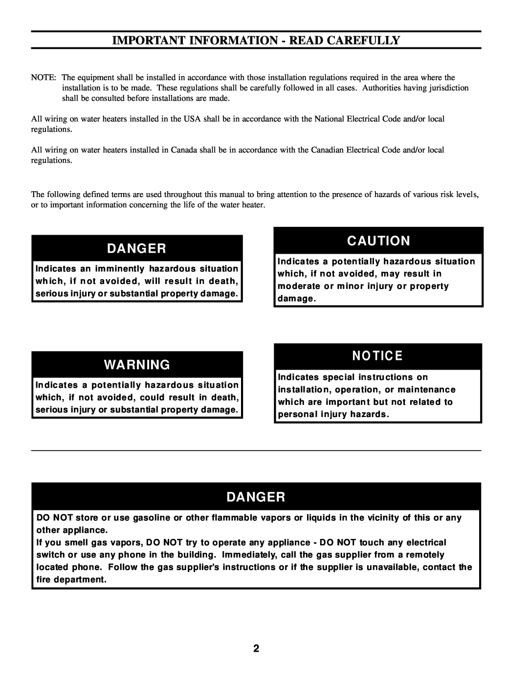 Burnham 79A, AL-26A, 53A Danger, N O T Ic E, Important Information - Read Carefully, Indicates spec ial ins tru ctions on 