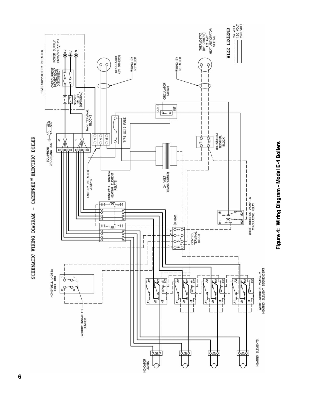 Burnham E4 manual Wiring Diagram - Model E-4 Boilers 