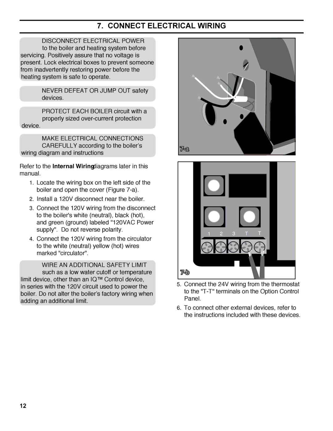 Burnham ES2 manual , Connect Electrical Wiring 