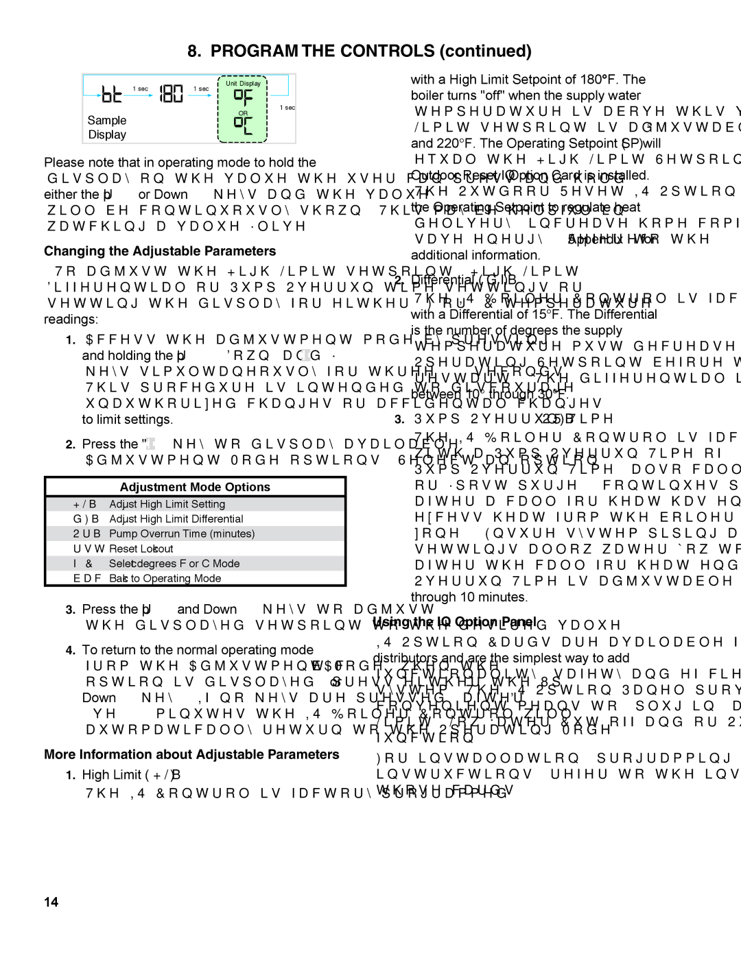 Burnham ES2 manual Program the Controls, Changing the Adjustable Parameters, More Information about Adjustable Parameters 