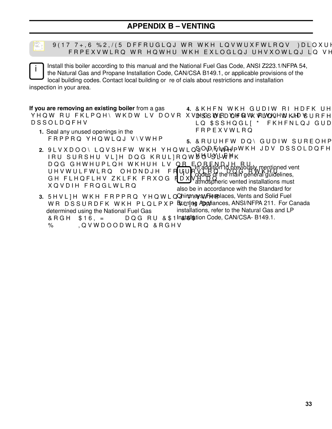 Burnham ES2 manual Appendix B Venting 