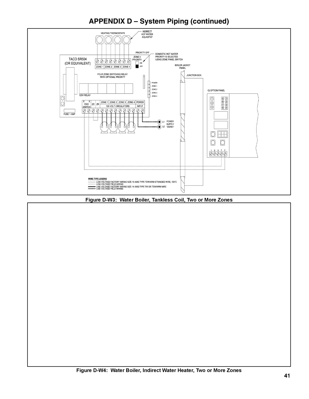 Burnham ES2 manual Figure D-W3 Water Boiler, Tankless Coil, Two or More Zones 