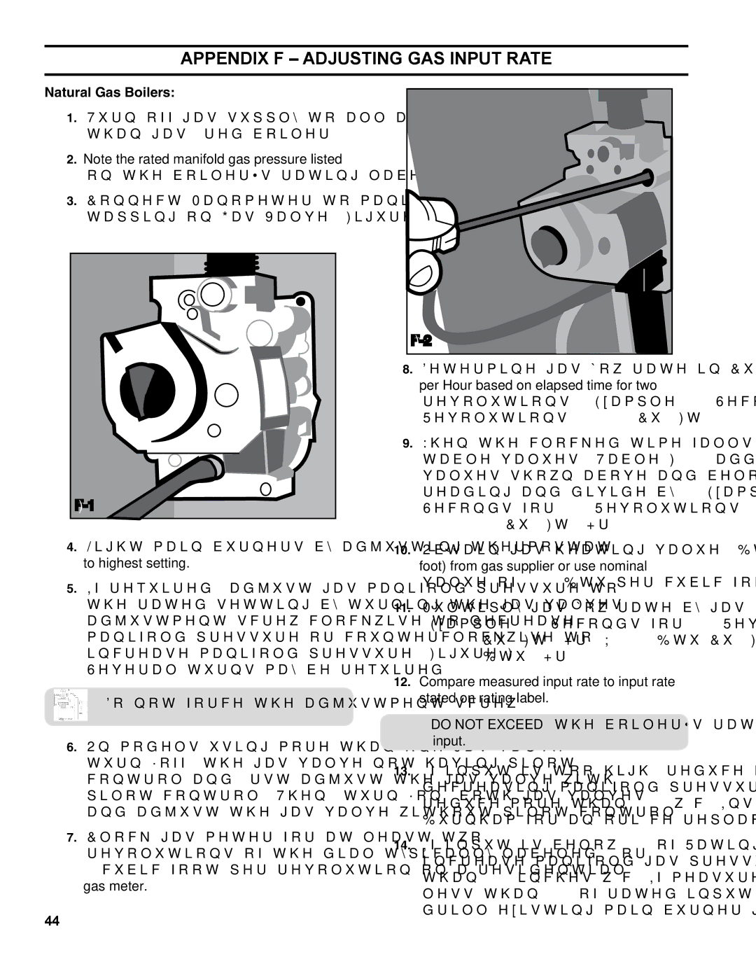 Burnham ES2 manual Appendix F Adjusting Gas Input Rate, Natural Gas Boilers 