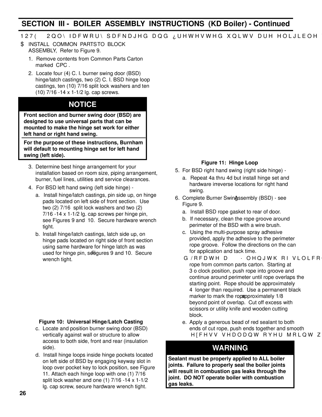 Burnham FM01FD00B manual Section III Boiler Assembly Instructions KD Boiler 