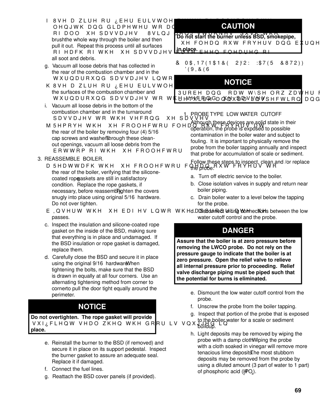 Burnham FM01FD00B manual Maintenance of LOW Water Cutoff Devices 