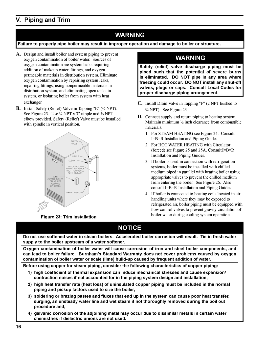 Burnham IN10 manual Piping and Trim 