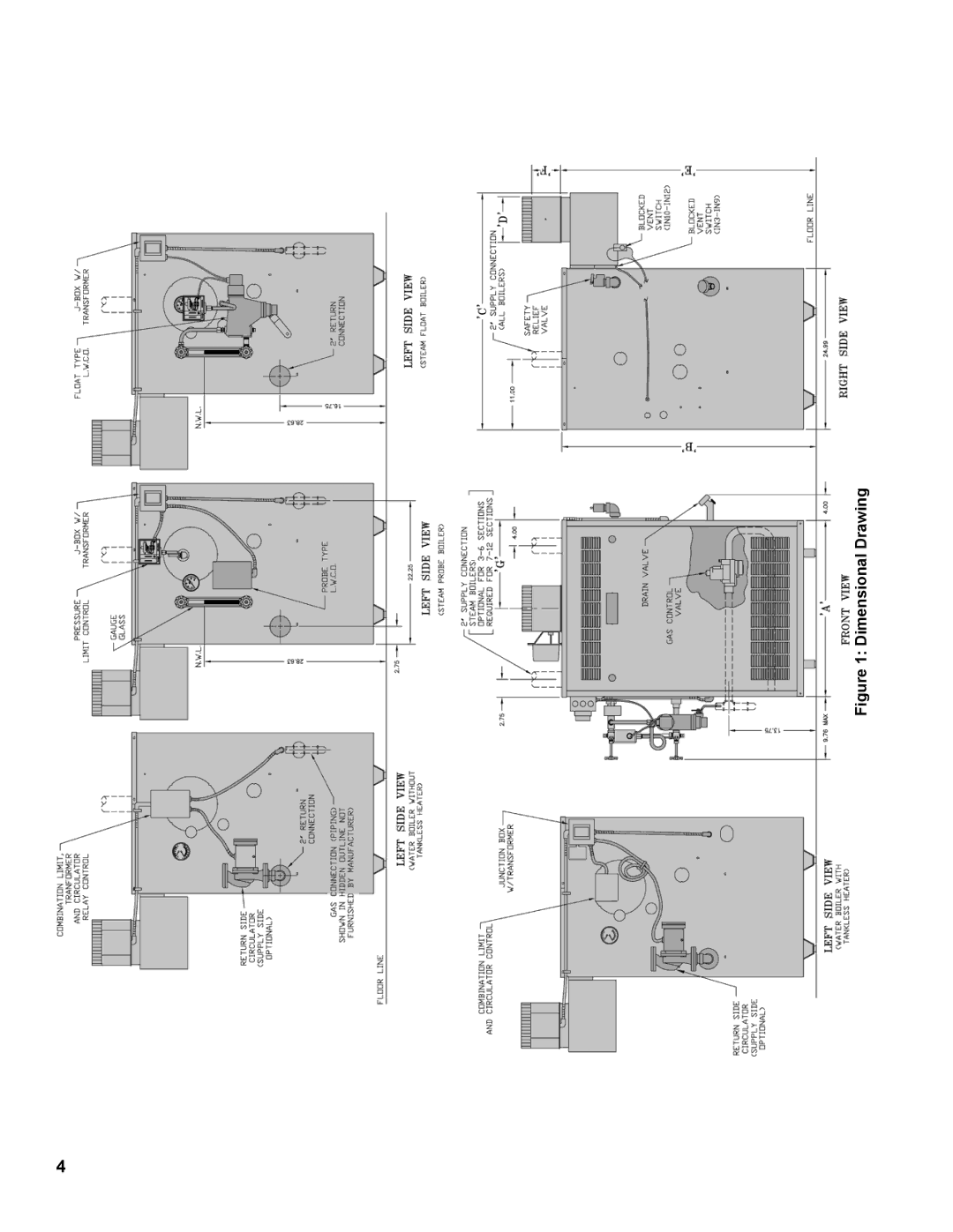 Burnham IN10 manual Dimensional Drawing 