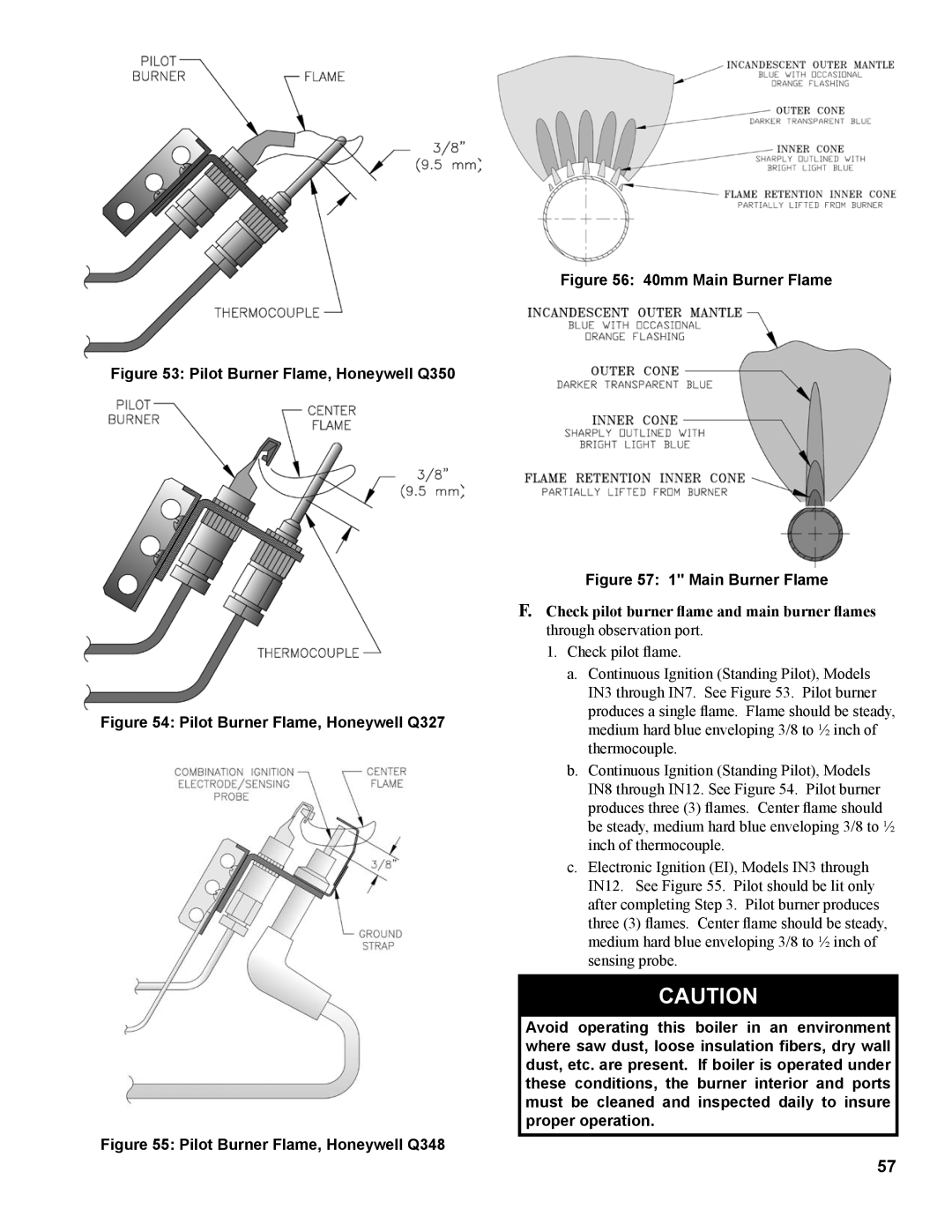 Burnham IN10 manual Pilot Burner Flame, Honeywell Q350 