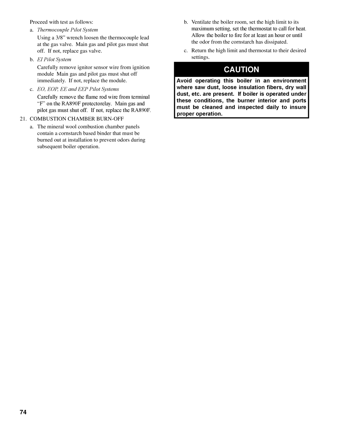 Burnham K50 manual Thermocouple Pilot System, Combustion Chamber BURN-OFF 