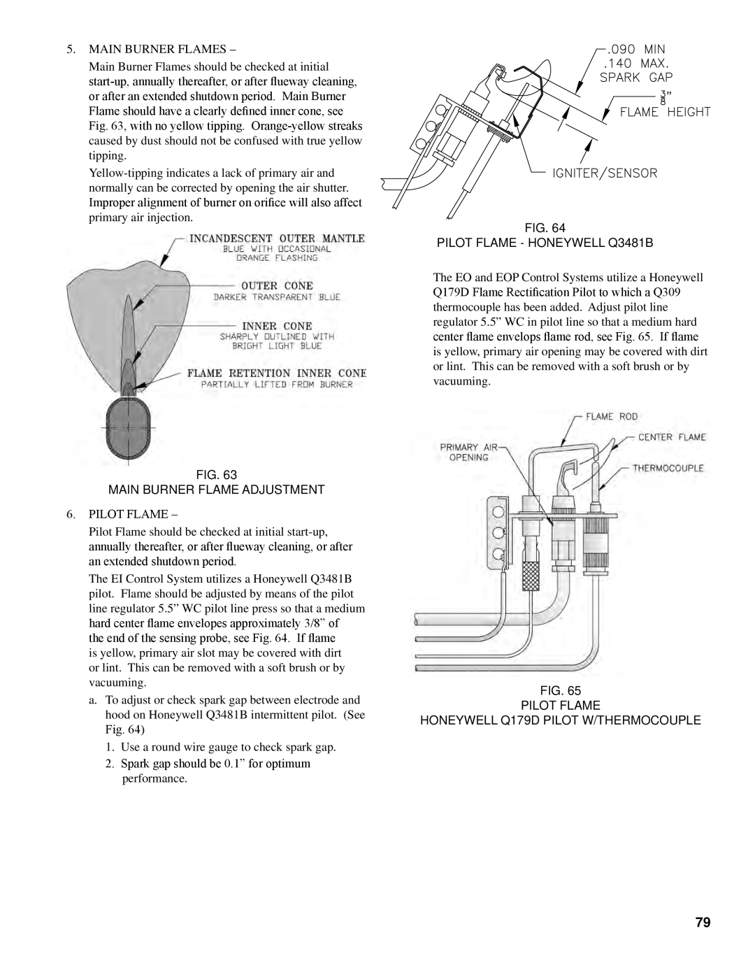 Burnham K50 manual Pilot Flame Honeywell Q3481B, Main Burner Flame Adjustment, Honeywell Q179D Pilot w/THERMOCOUPLE 