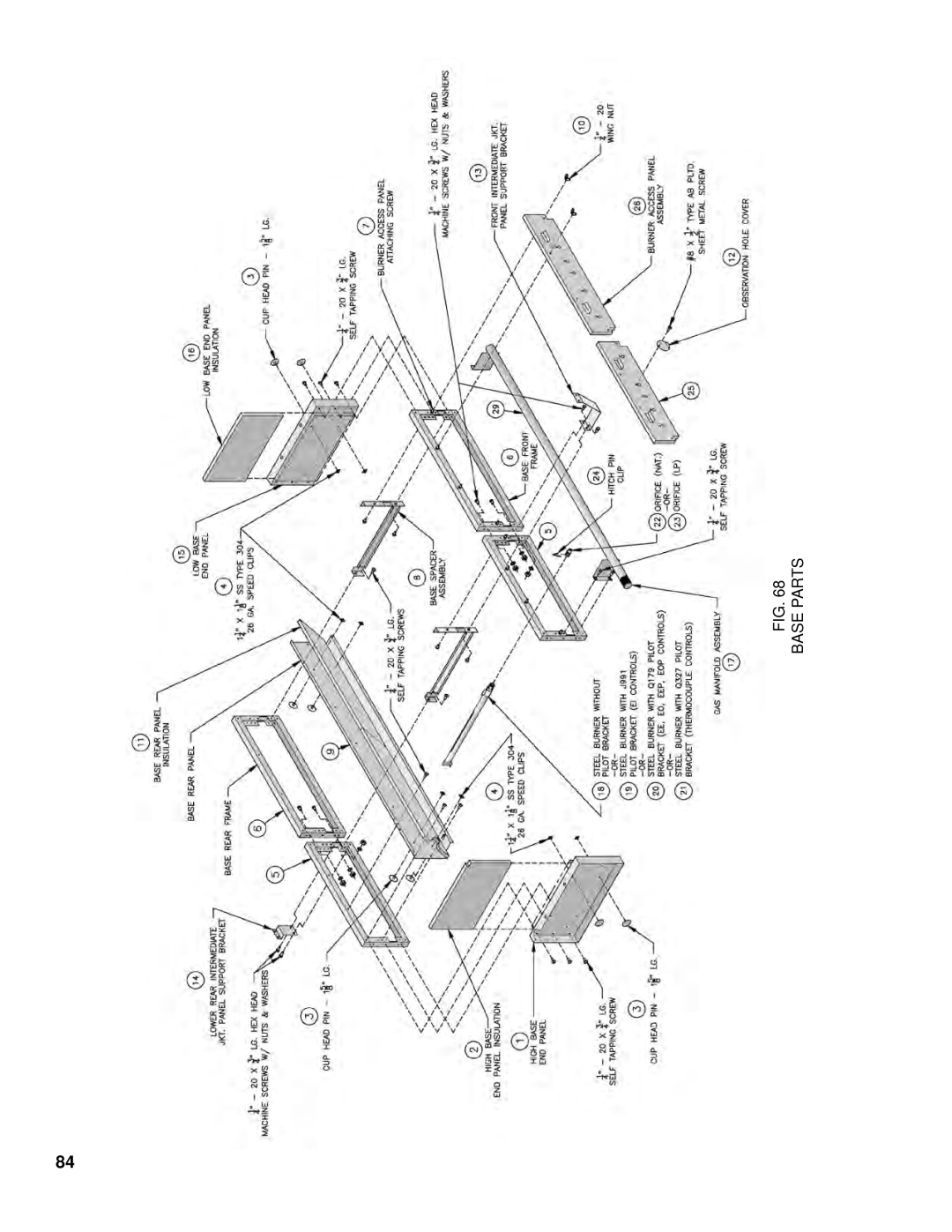 Burnham K50 manual Base Parts 