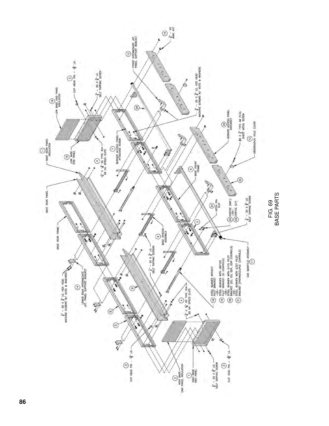 Burnham K50 manual Base Parts 